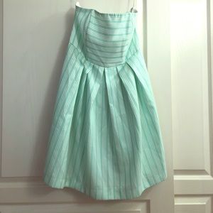 Retro style strapless mint striped dress size 6